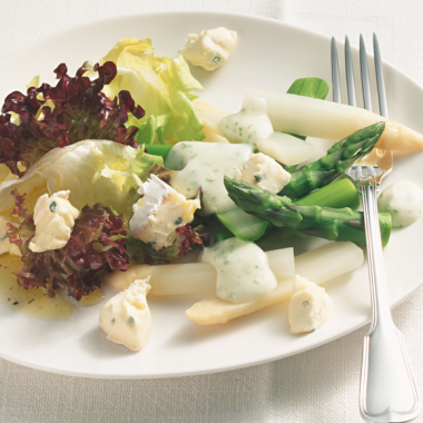Bildmotiv für Spargelsalat mit CAMBOZOLA und Kartoffel-Vinaigrette